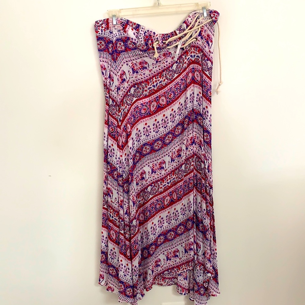High waisted tie skirt